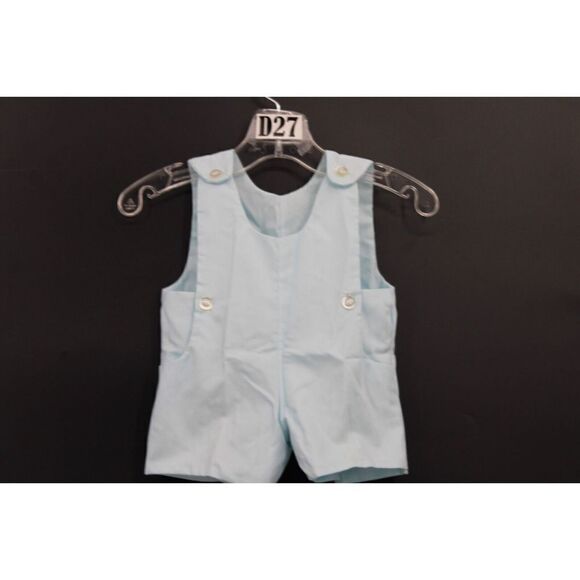 VINTAGE SOMETHING PRETTY CRADLE CLUB BLUE BOUTIQUE SHORTALL NEWBORN OUTFIT EUC - Picture 1 of 5